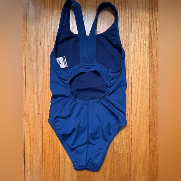 Speedo Endurance Girls Navy Blue Training Suit- Size 6/22 - Picture 2 of 4